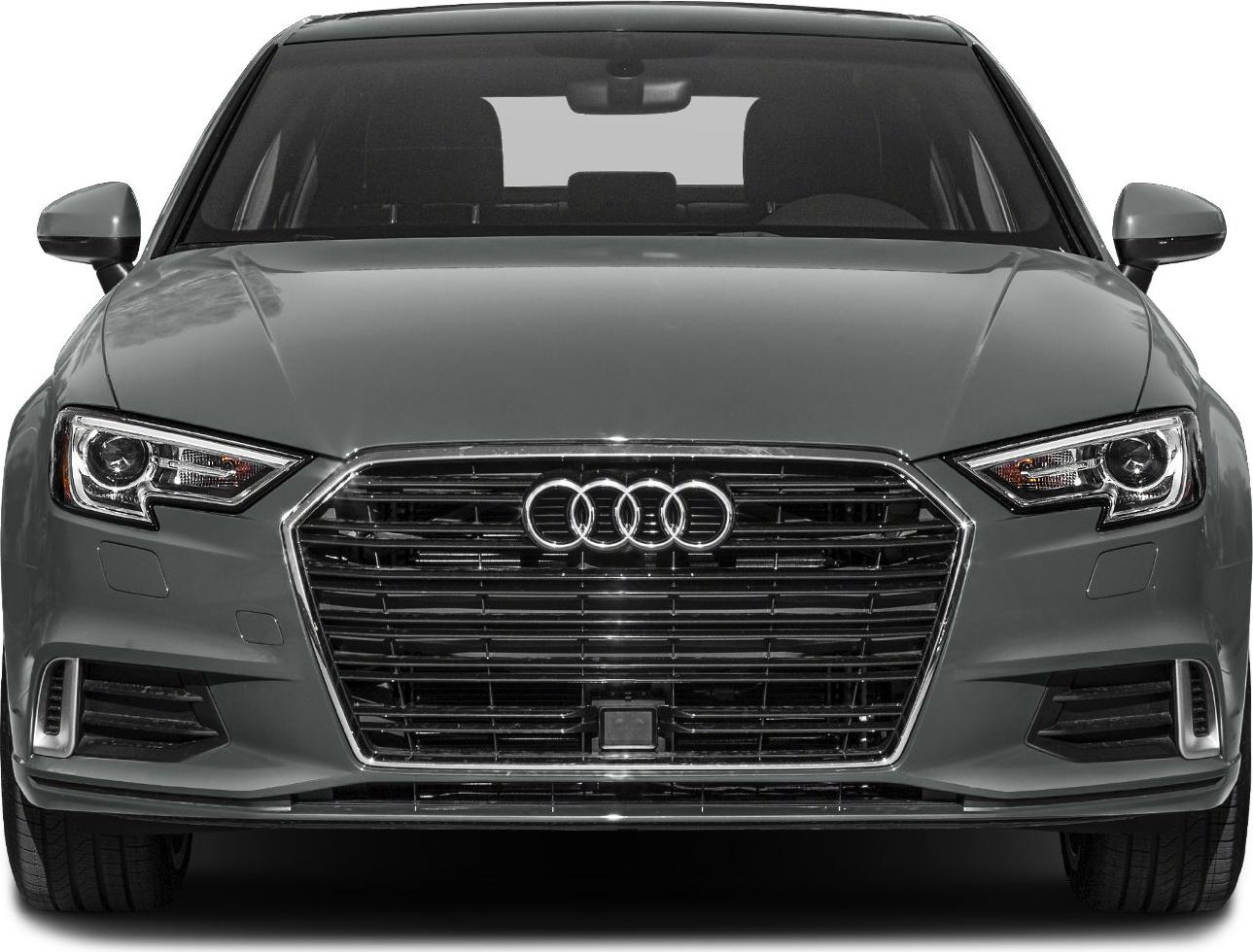 Front grille with LED headlights of a modern sedan