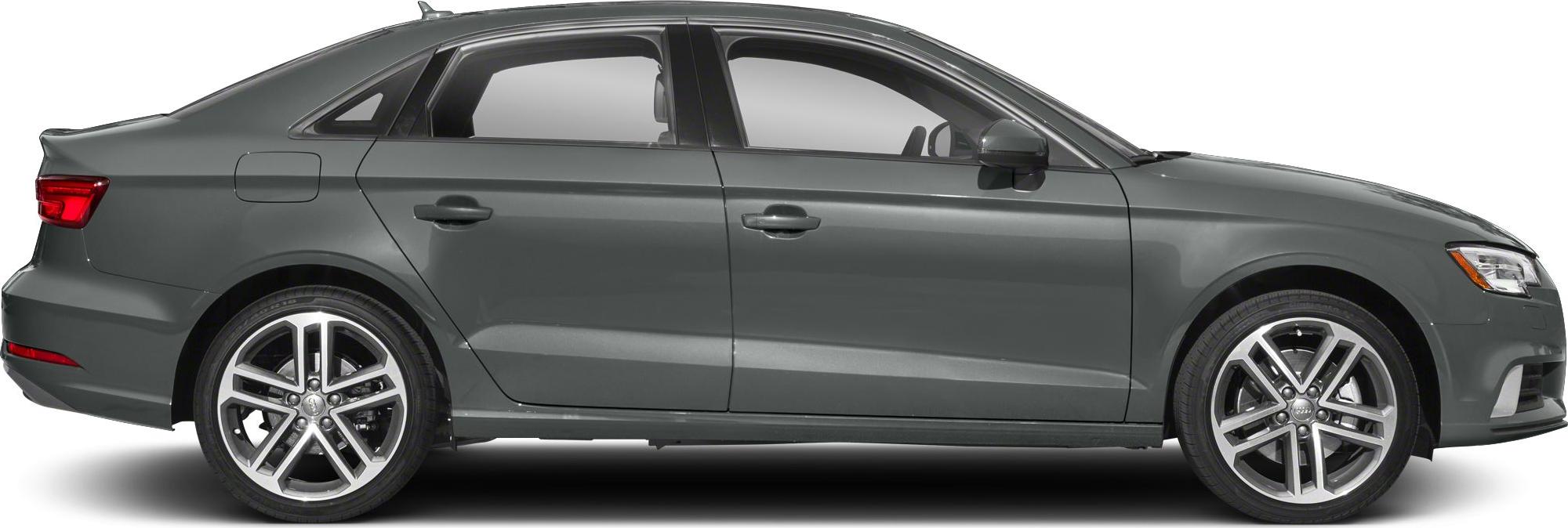 Side profile of a four-door sedan with distinct alloy wheels.