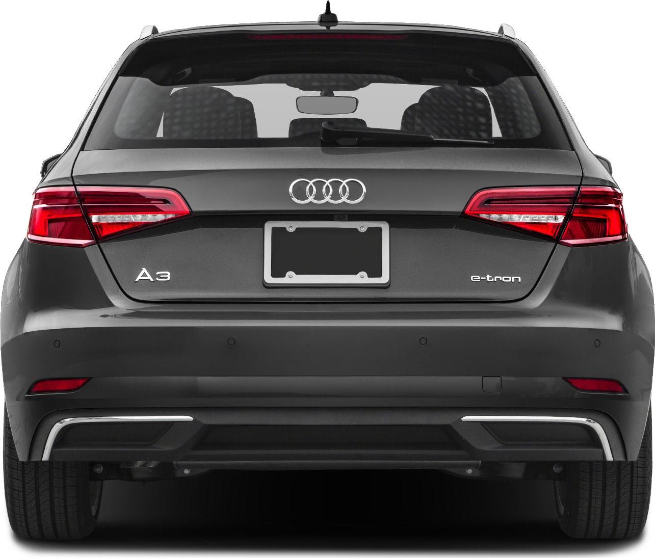 Rear view with taillights and e-tron badging