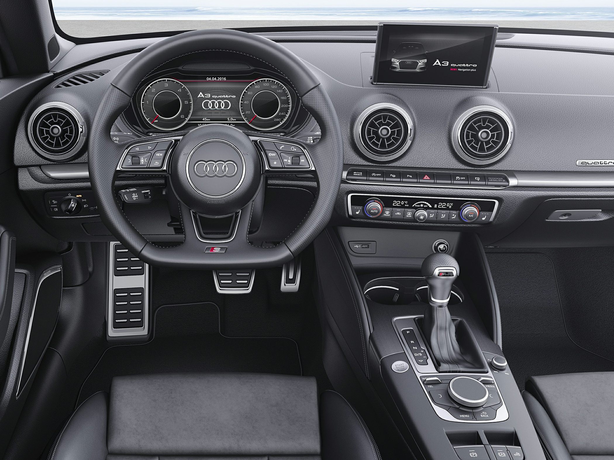 Audi A3 Cabriolet 8V facelift 2016 dashboard with virtual cockpit and center console