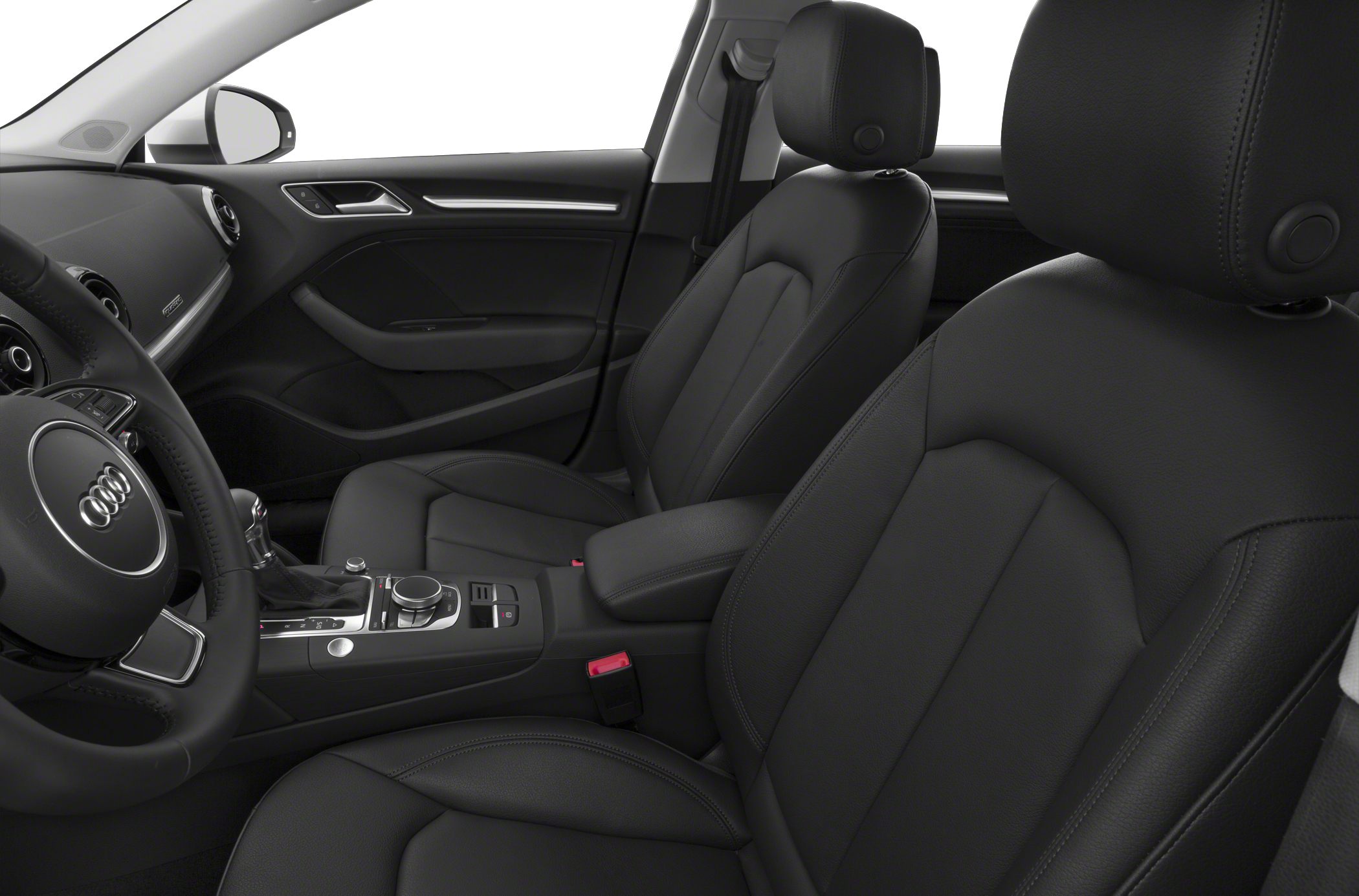 Black leather seats and modern ergonomic interior design