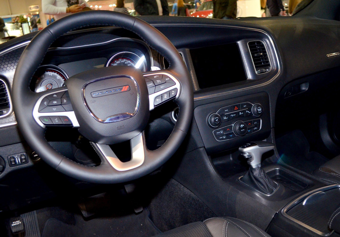 Steering wheel and center console with controls