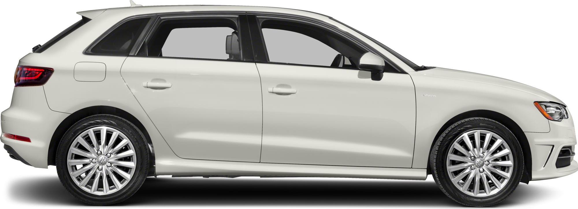 Side profile of a white 5-door hatchback with alloy wheels
