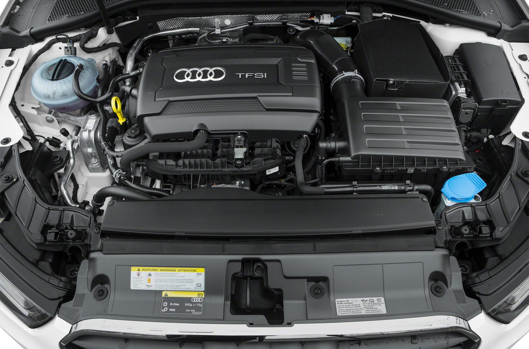Audi TFSI engine bay with components and layout