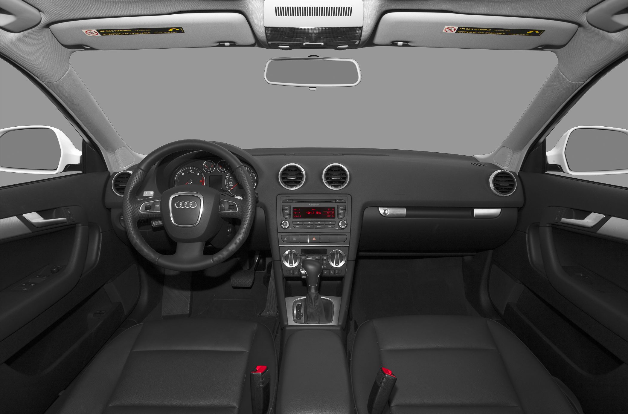 Dashboard and steering wheel with center console controls