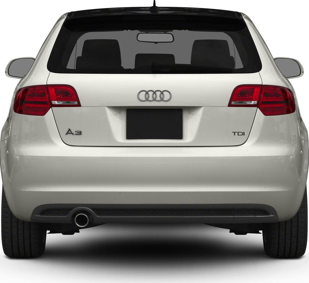 Rear hatch with taillights, TDI badge, single exhaust pipe