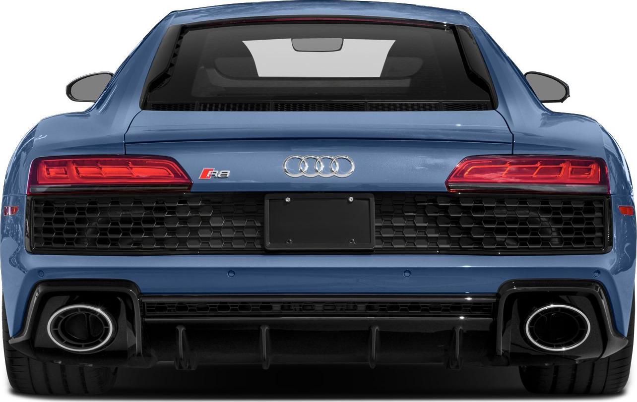 Rear view with distinctive LED tail lights and dual circular exhausts