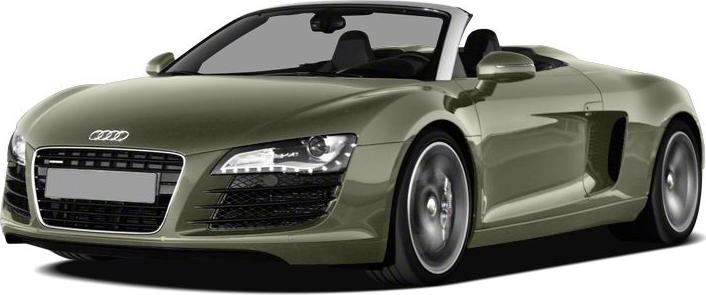 Convertible sports car front view with open roof and aerodynamic design