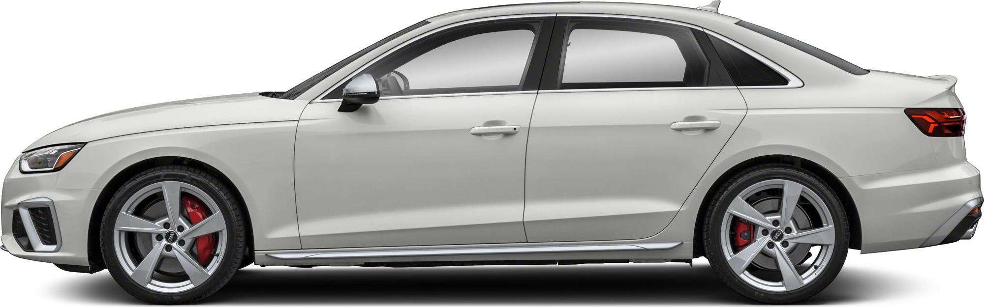 Side profile of sedan with alloy wheels and red brake calipers