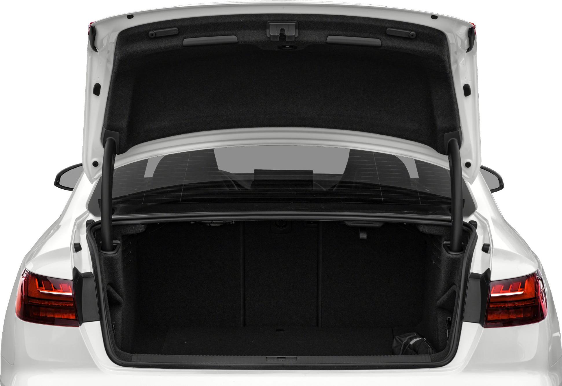 Open trunk with spacious cargo area and rear light clusters.