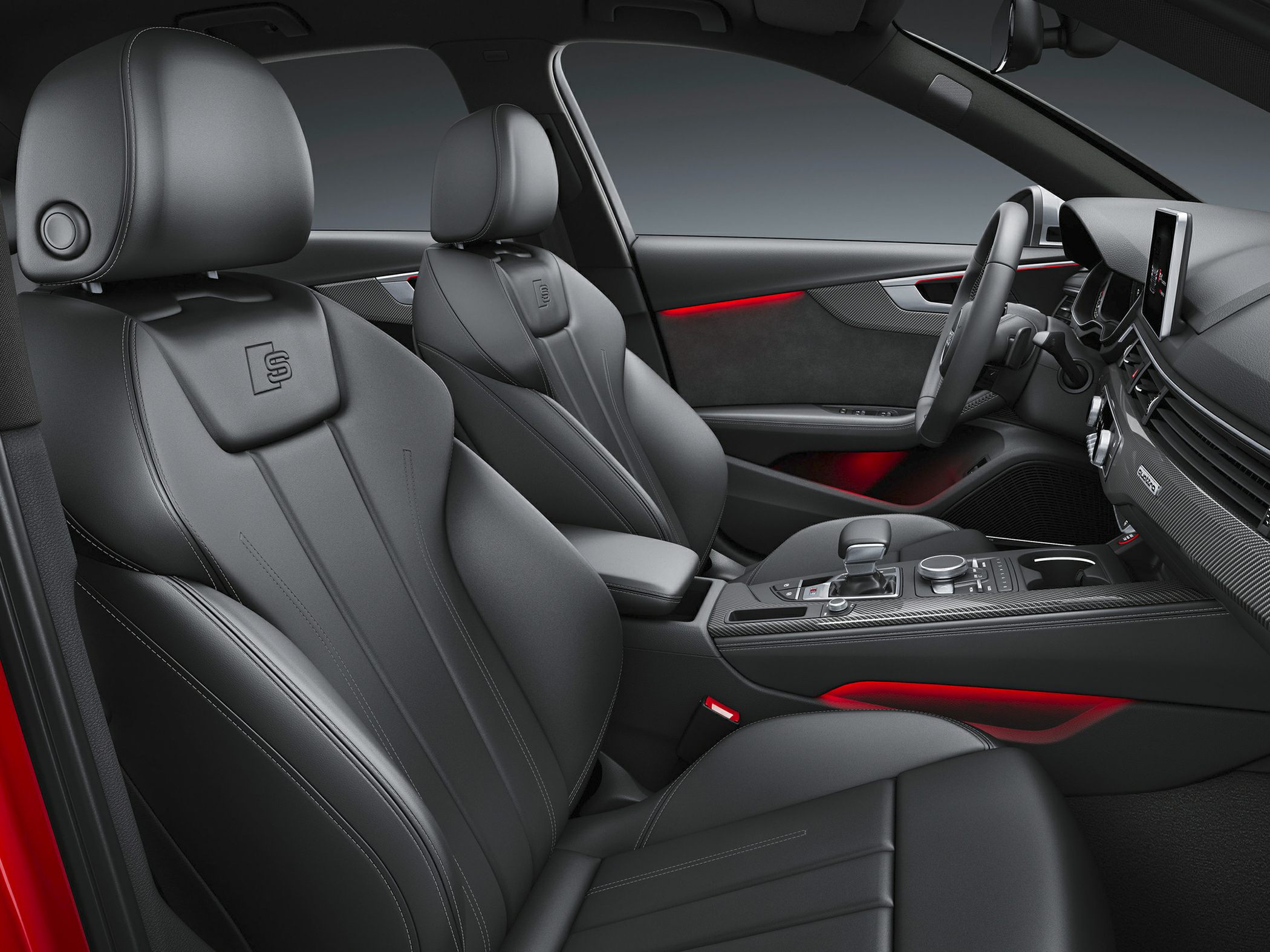 Premium leather seats and illuminated cabin with advanced console controls