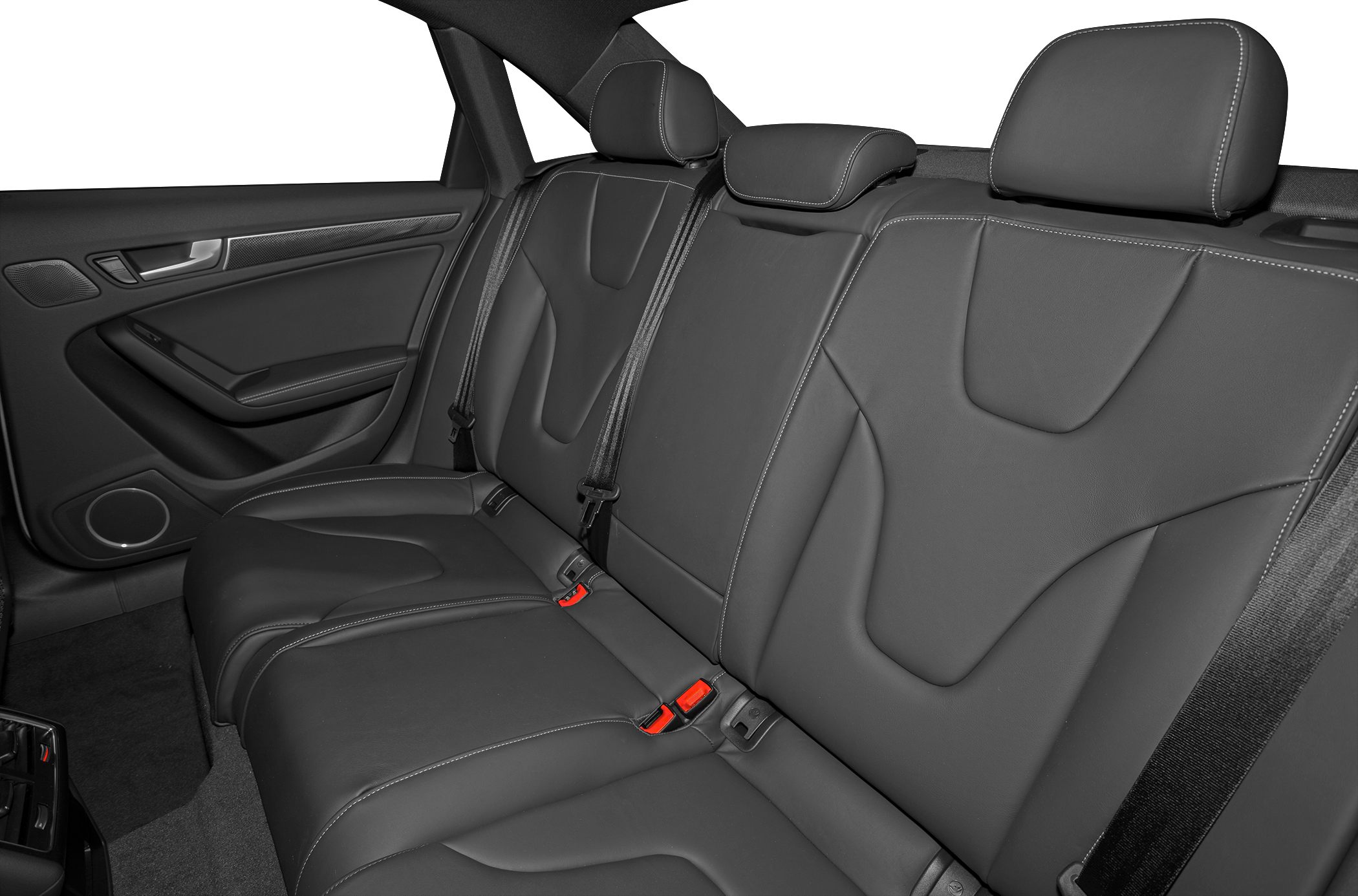 Rear leather seats and door panel interior detail