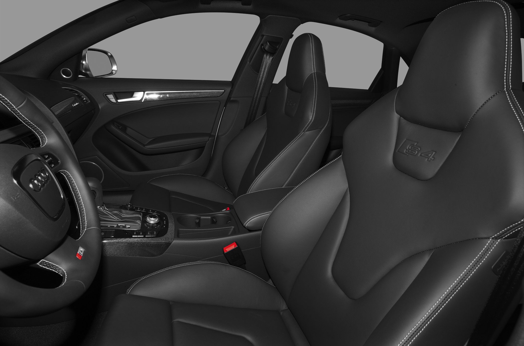 Leather sport seats with S4 embossing and modern dashboard with control panel