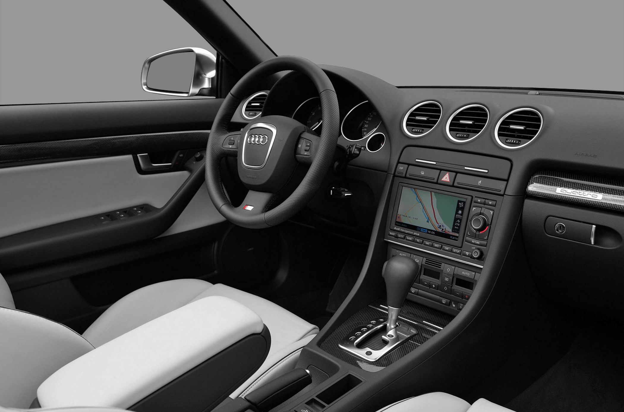 Leather interior, navigation system, multifunction steering wheel, automatic gear shift
