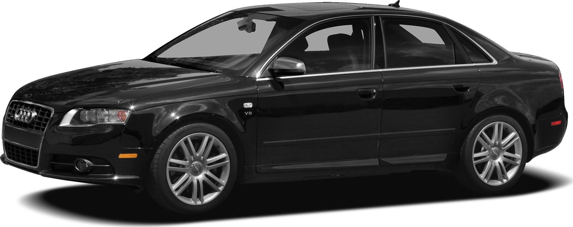 Black luxury sedan side profile with V8 badge and alloy wheels