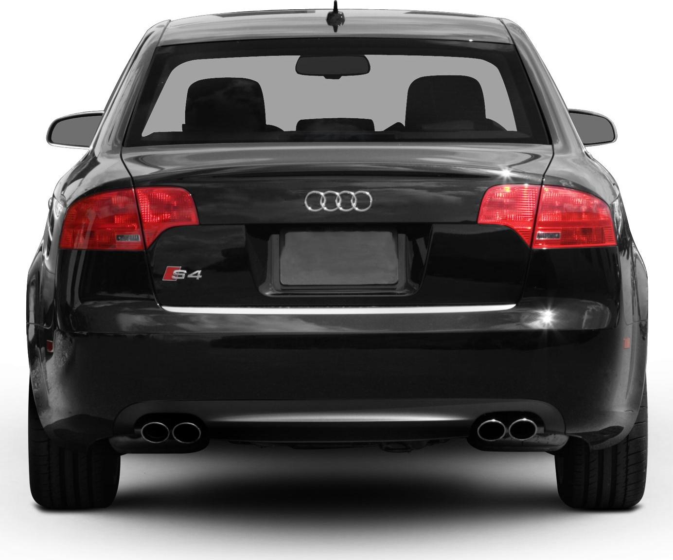 Rear view with quad exhausts, taillights, S4 badge