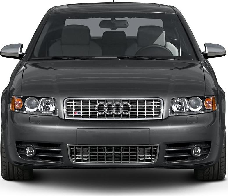 Front view with grille, headlights, and fog lights