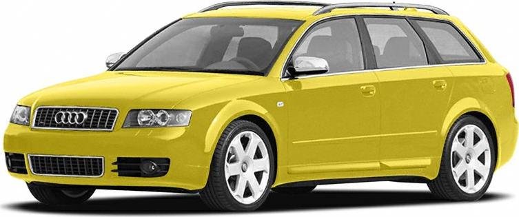 Yellow Avant station wagon with alloy wheels and roof rails