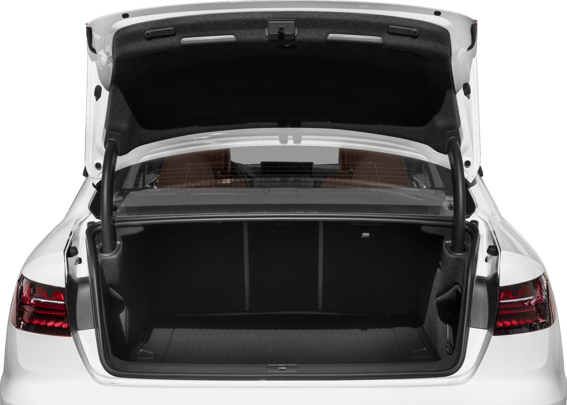 Open trunk with spacious cargo area in a modern sedan