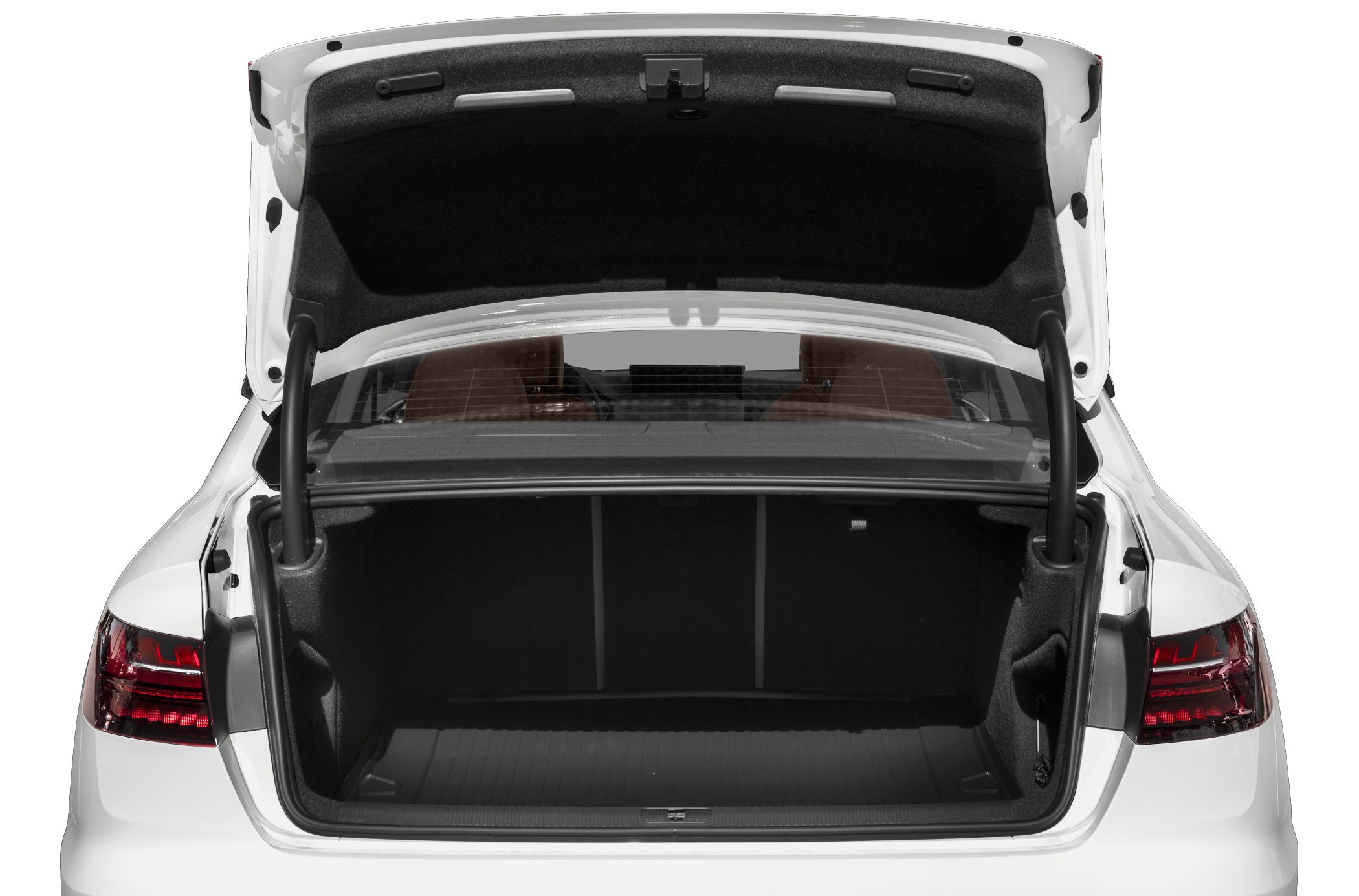 Open trunk with spacious rear storage compartment and visible rear seats.