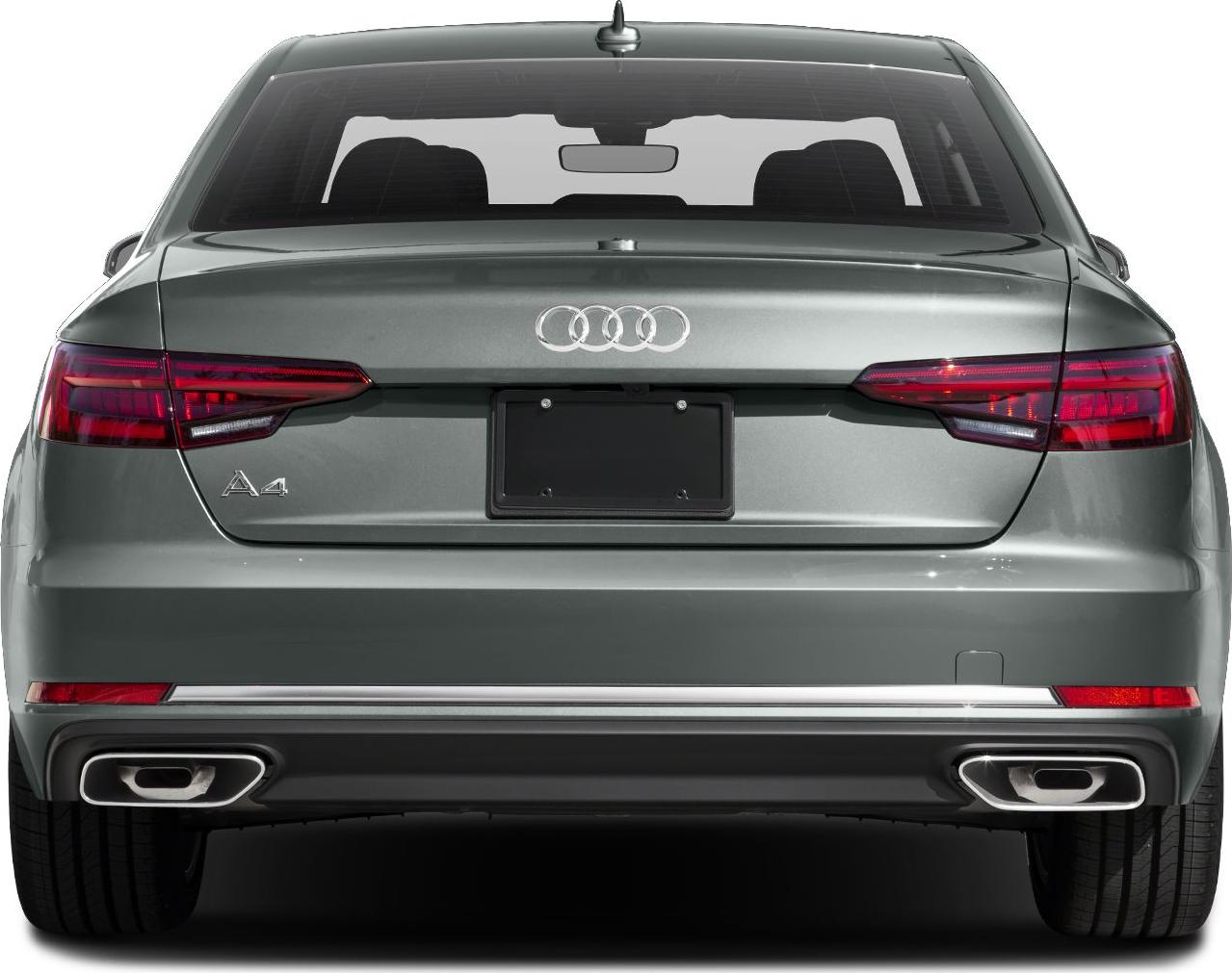 Rear view with distinctive tail lights and dual exhausts