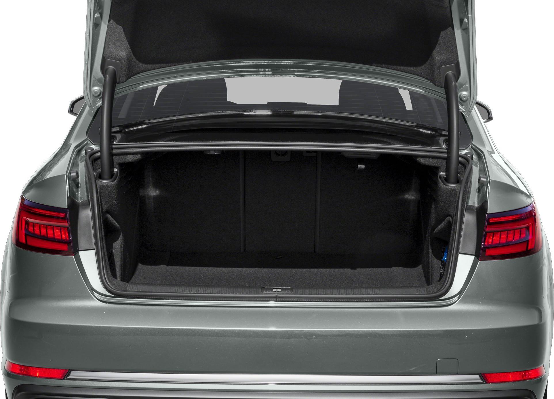 Open trunk with spacious cargo area and rear tail lights visible