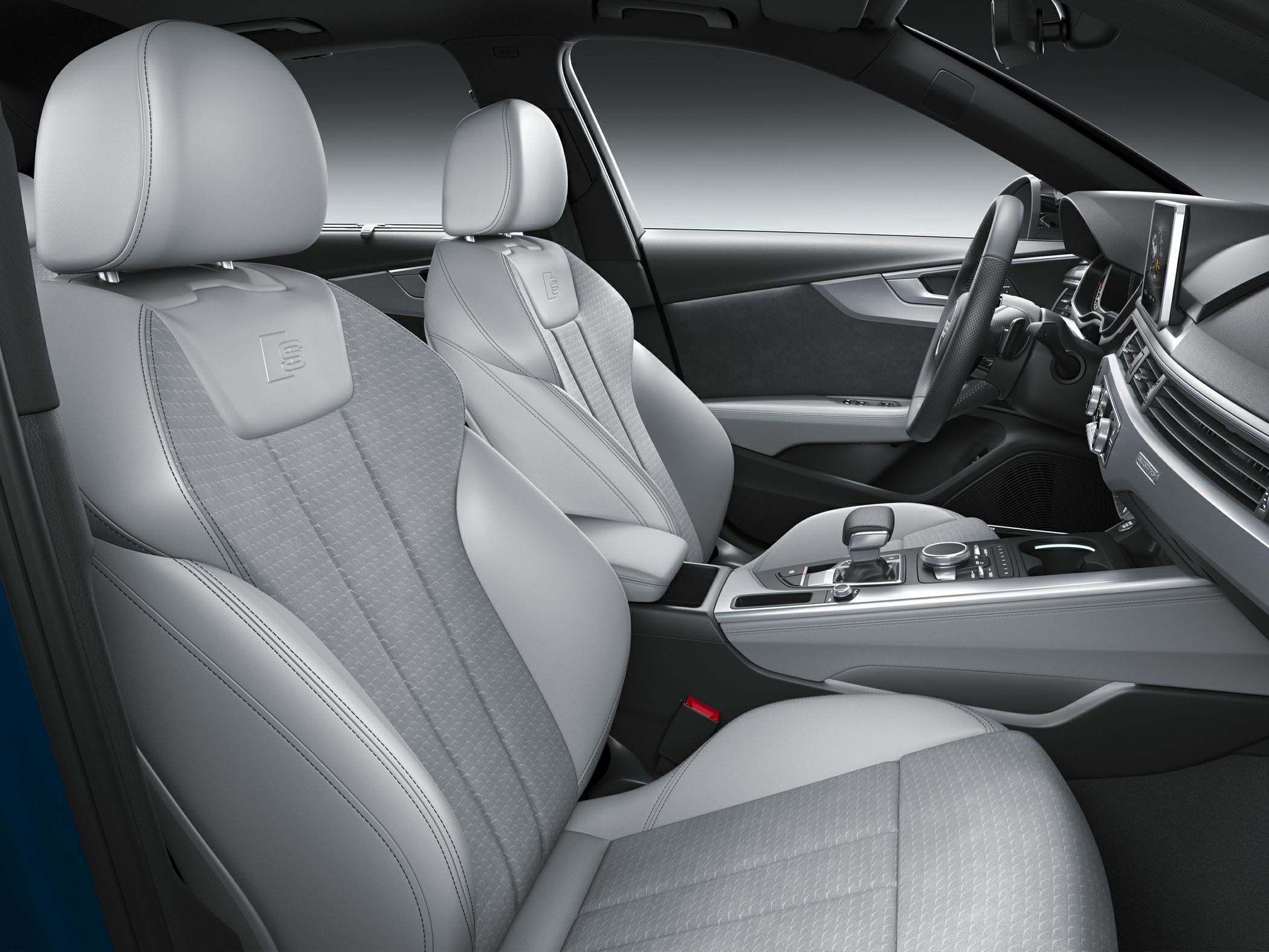 Modern car interior with premium seats and cockpit controls