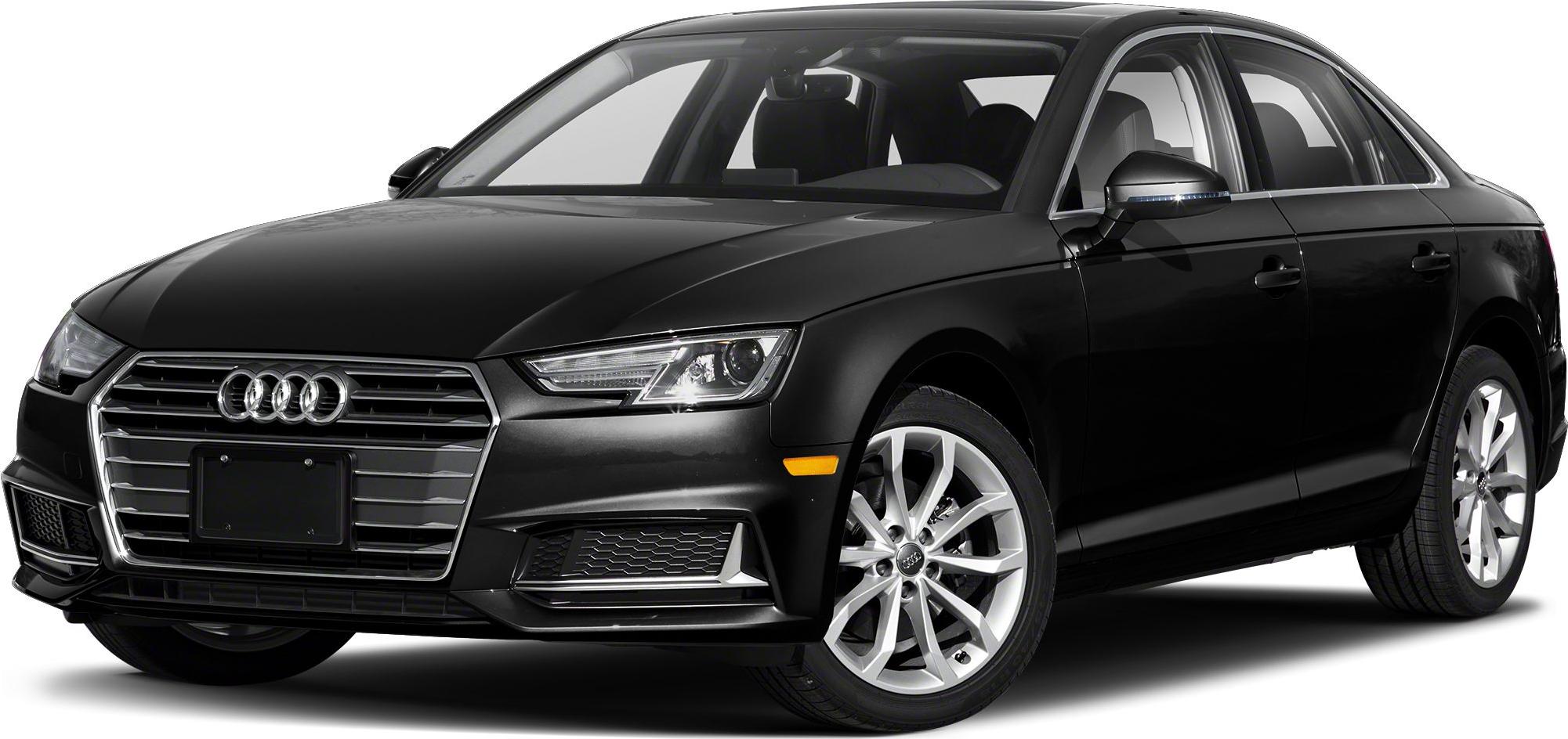 Front-side view of black sedan with LED headlights and alloy wheels
