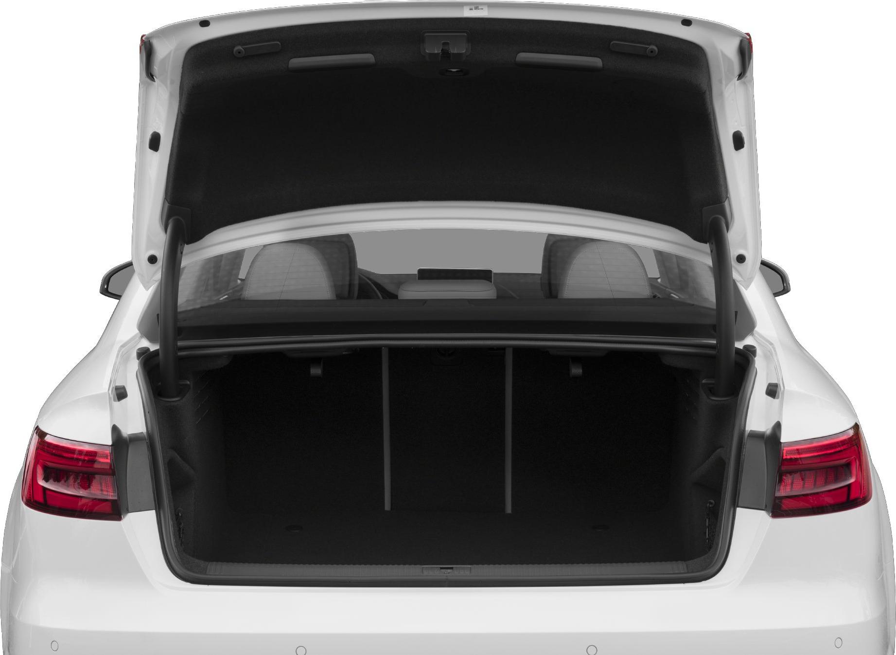 Open spacious trunk showing interior cargo space and rear seats