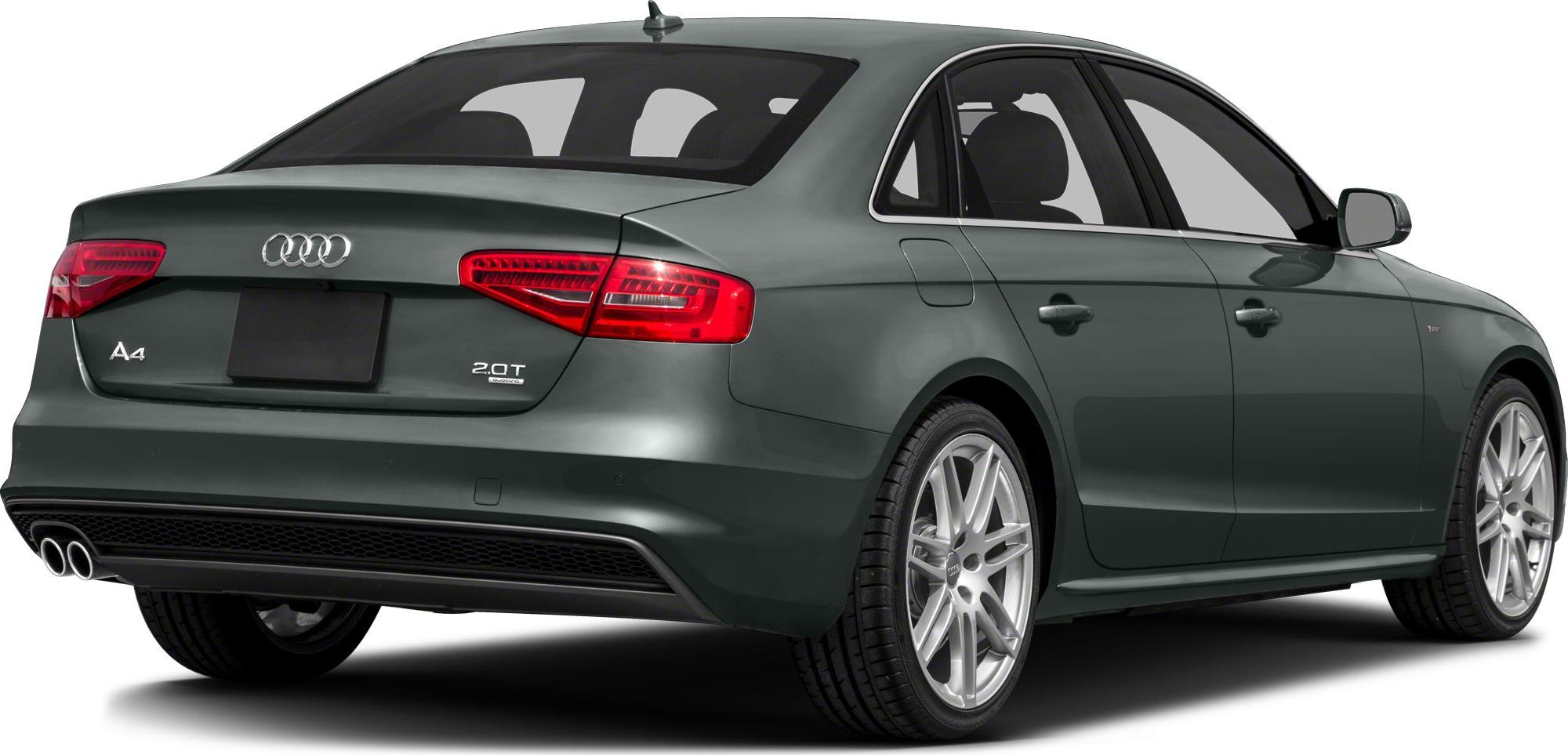 Rear view of a sedan with LED taillights and dual exhaust pipes