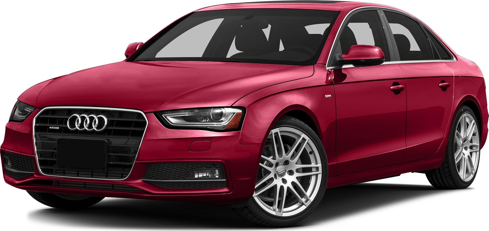 Red sedan front-side view with grille and alloy wheels