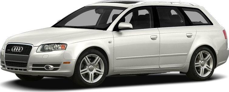 Silver Audi A4 B7 8E Avant station wagon front side profile