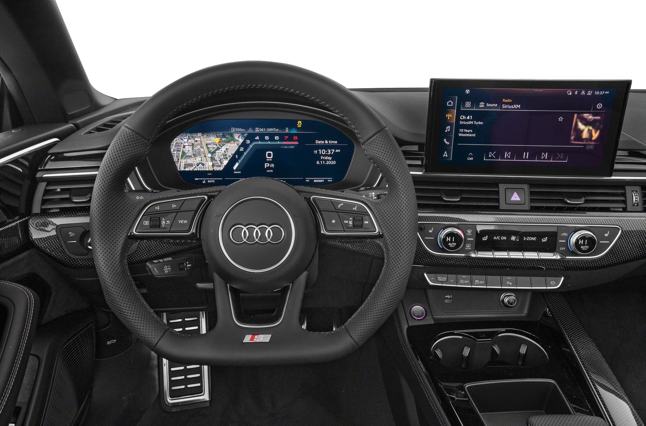 Digital cockpit with virtual instruments and touchscreen infotainment