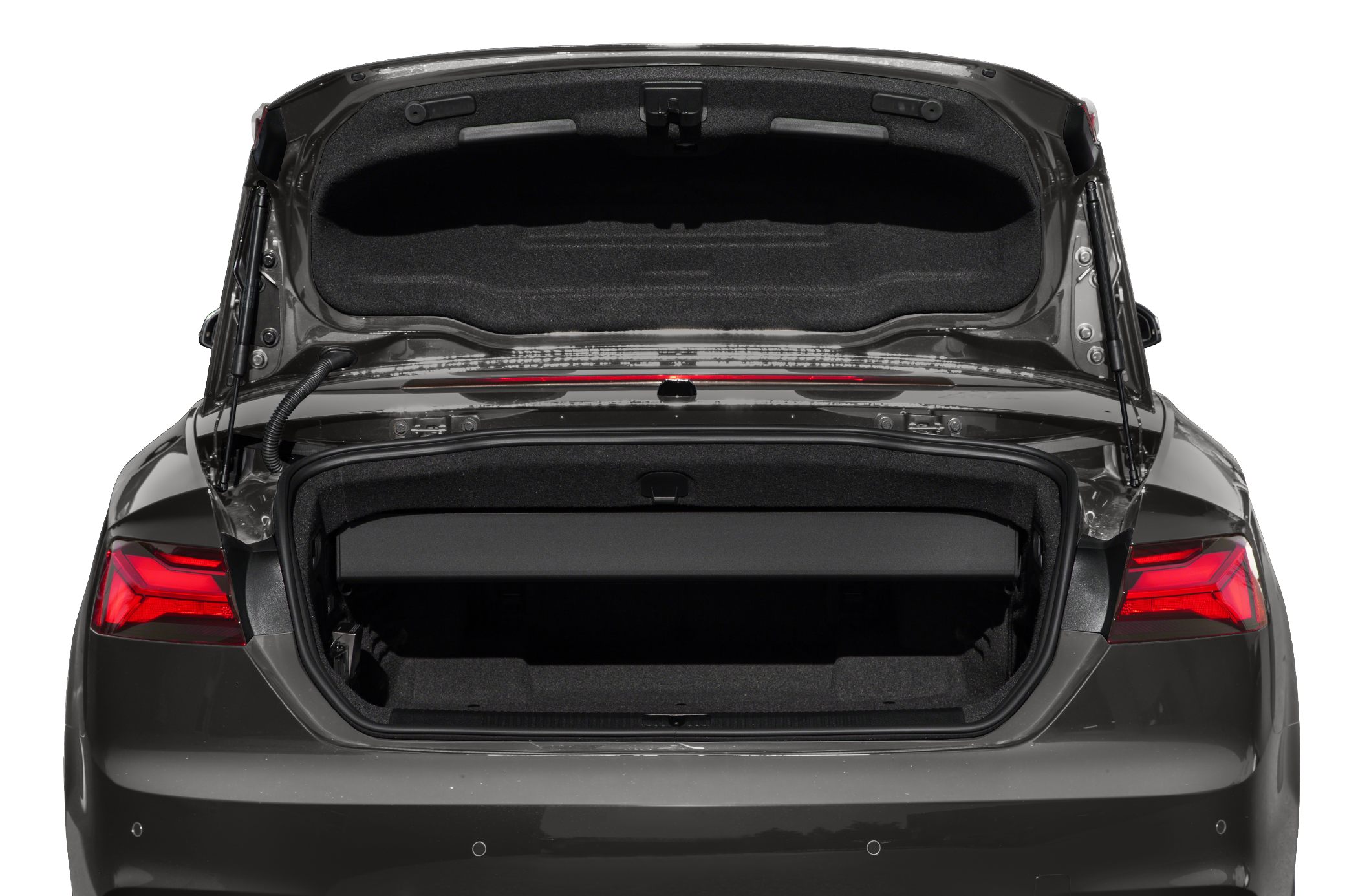 Open trunk showing spacious rear cargo area with detailed liner.
