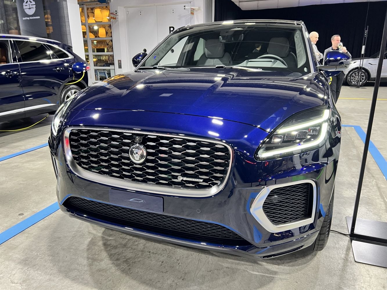 Front grille and LED headlights of a modern SUV