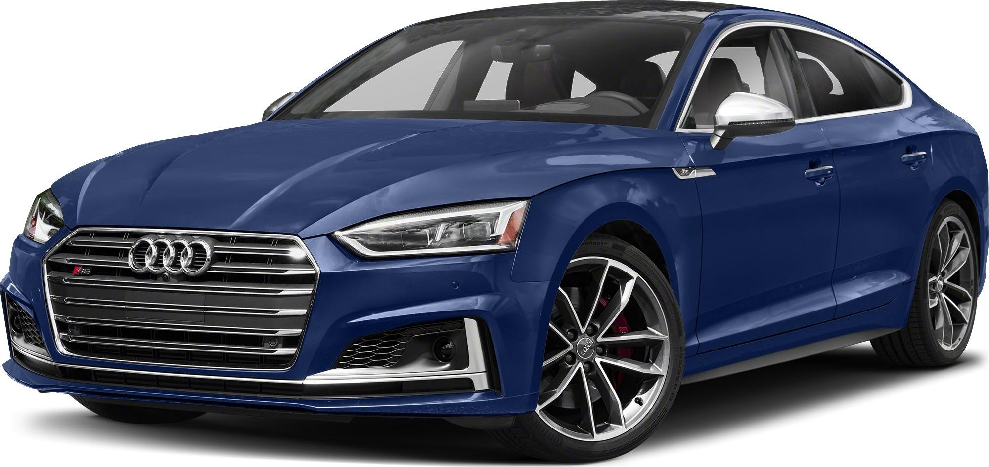 Front grille and alloy wheel of a sporty blue luxury sedan