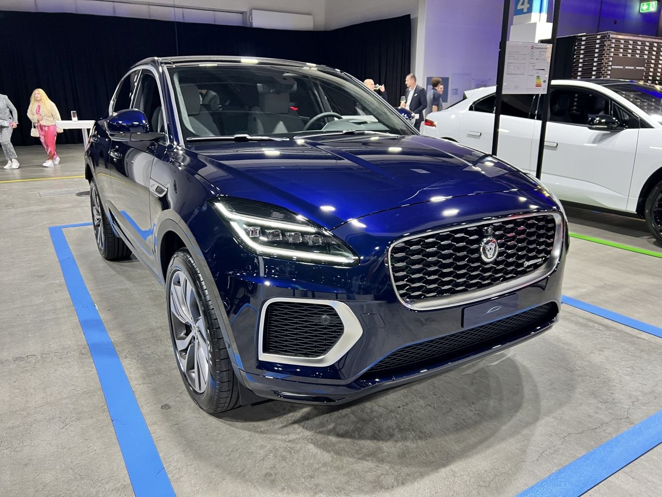Front grille and LED headlights of a luxury SUV