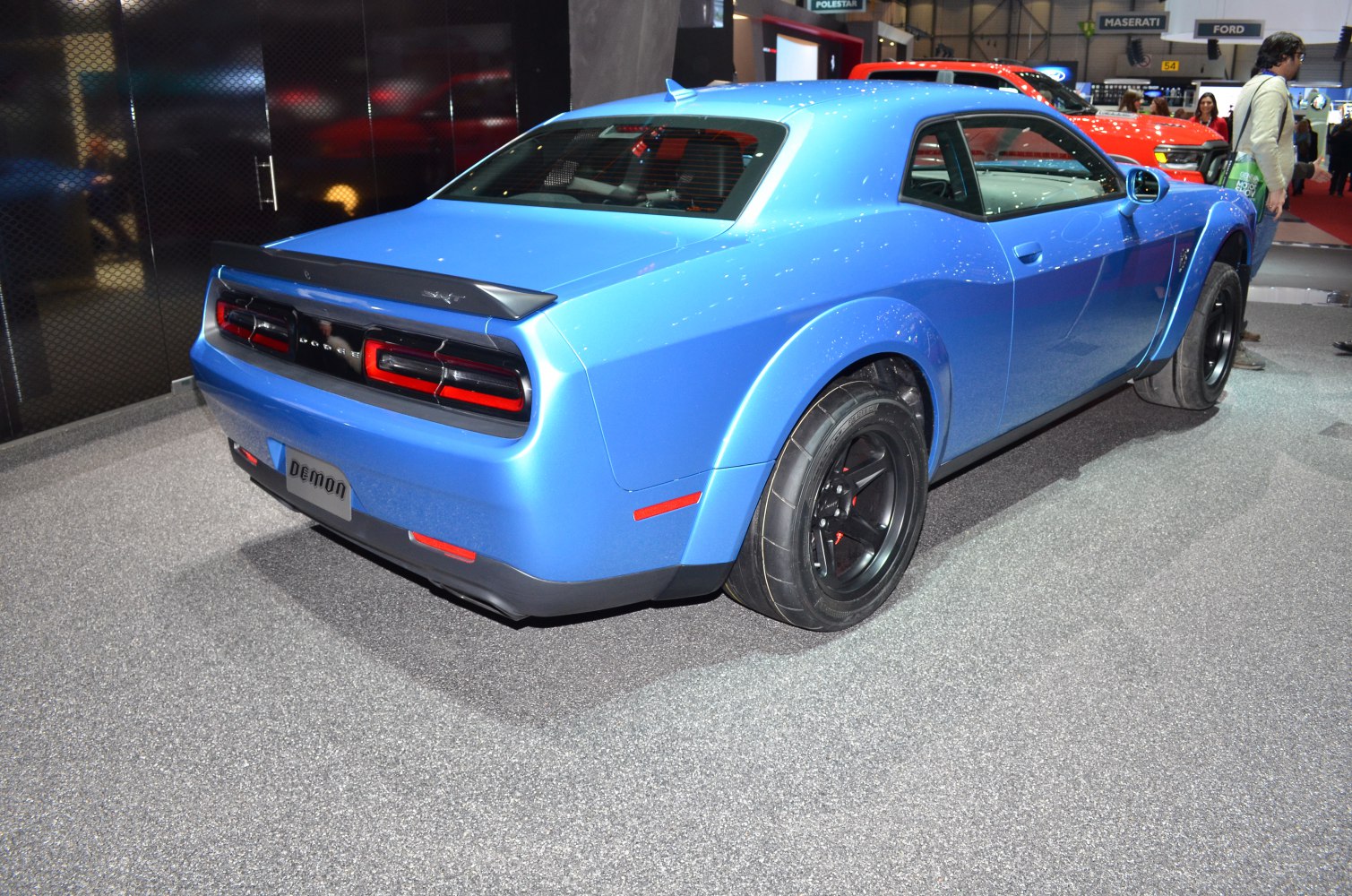 Aggressive rear with wide tires and rear spoiler