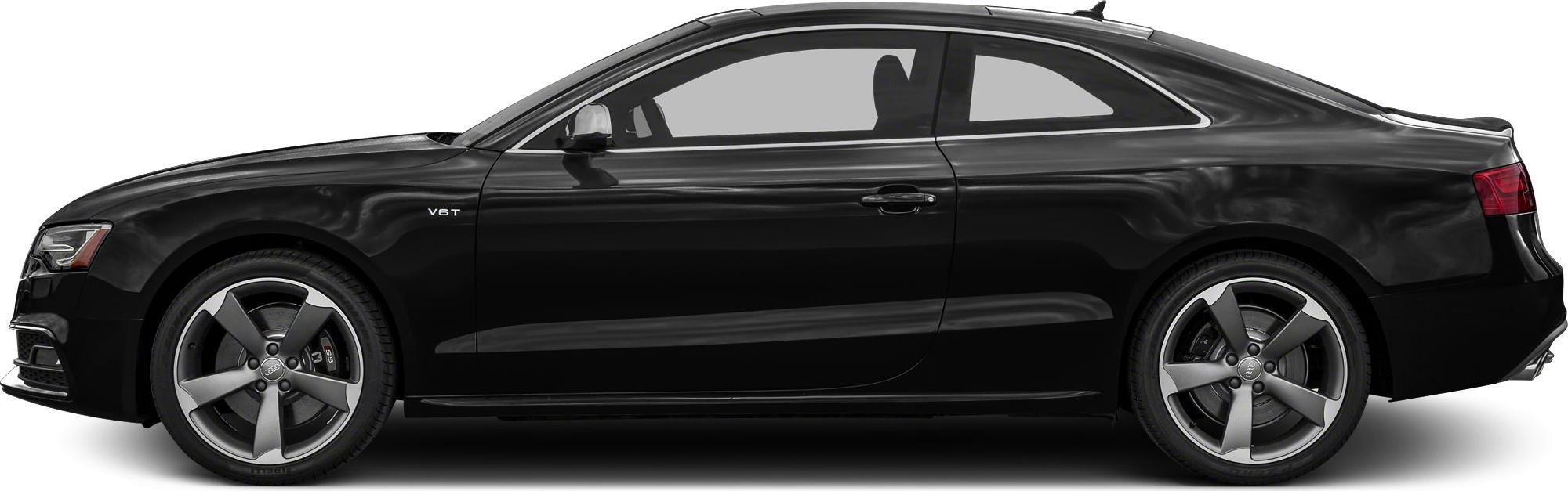 Side profile of black coupe with V6T badge and alloy wheels