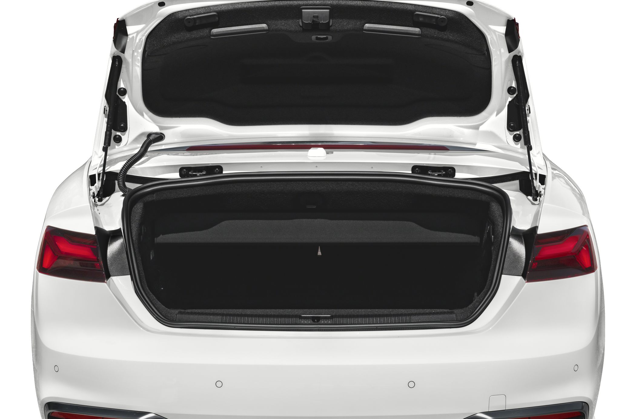 Open trunk with spacious rear cargo compartment and clean finishing