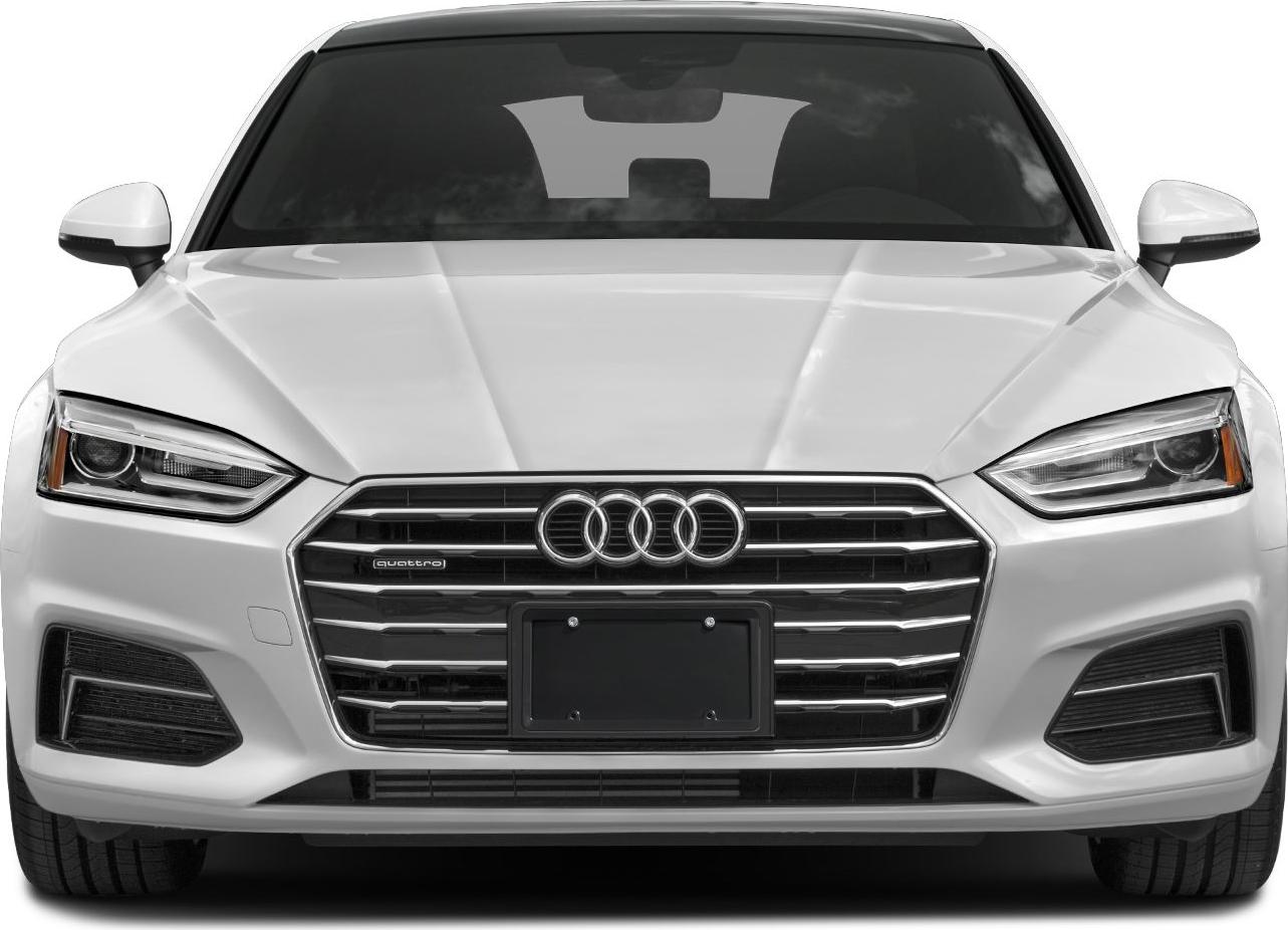 Front view with grille and headlights in sharp focus