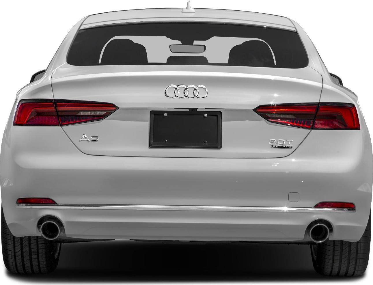 Rear view of a car with LED tail lights and dual exhaust pipes