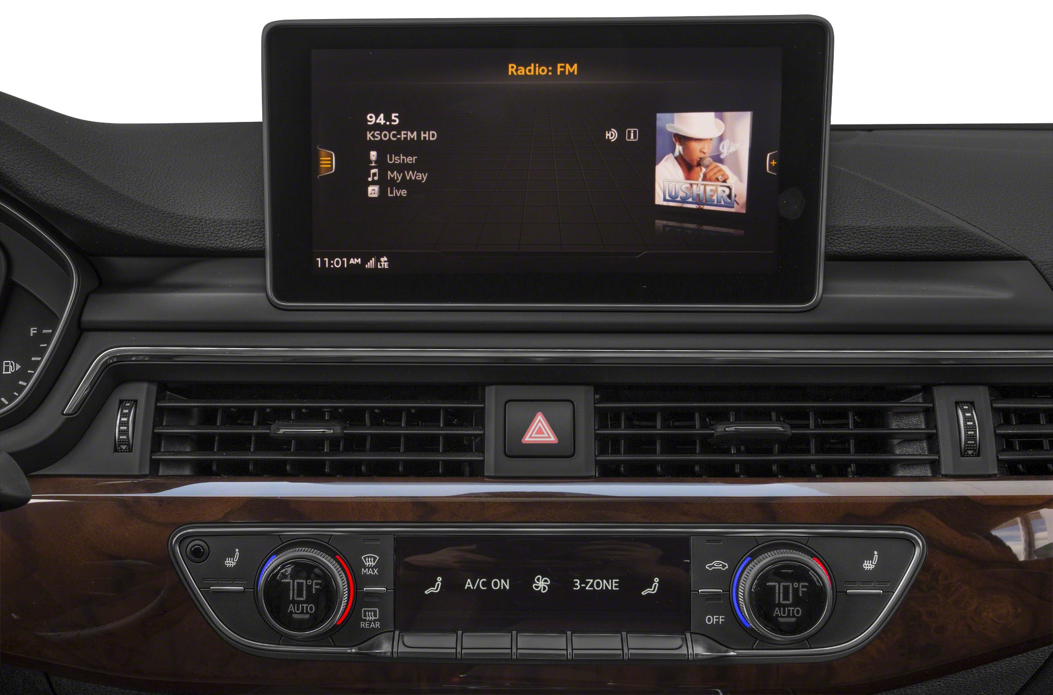Multimedia display and 3-zone automatic climate control system.