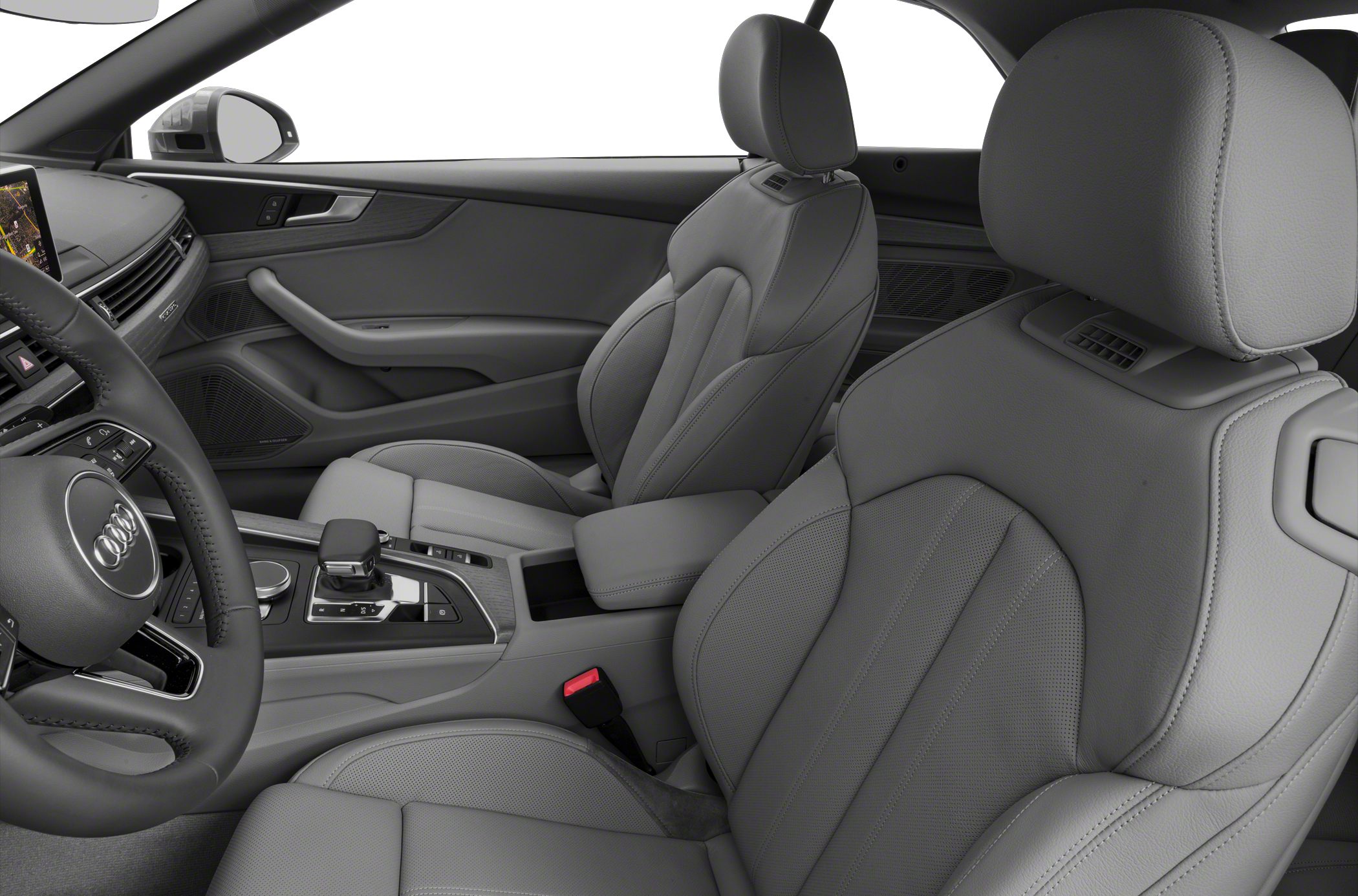 Luxury leather seats and modern dashboard with controls