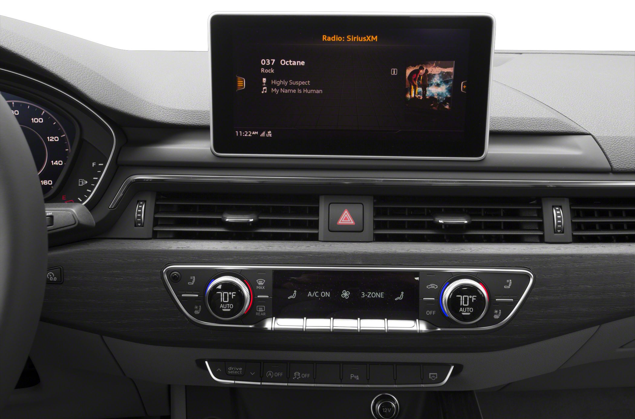 Dashboard with digital climate control and infotainment display
