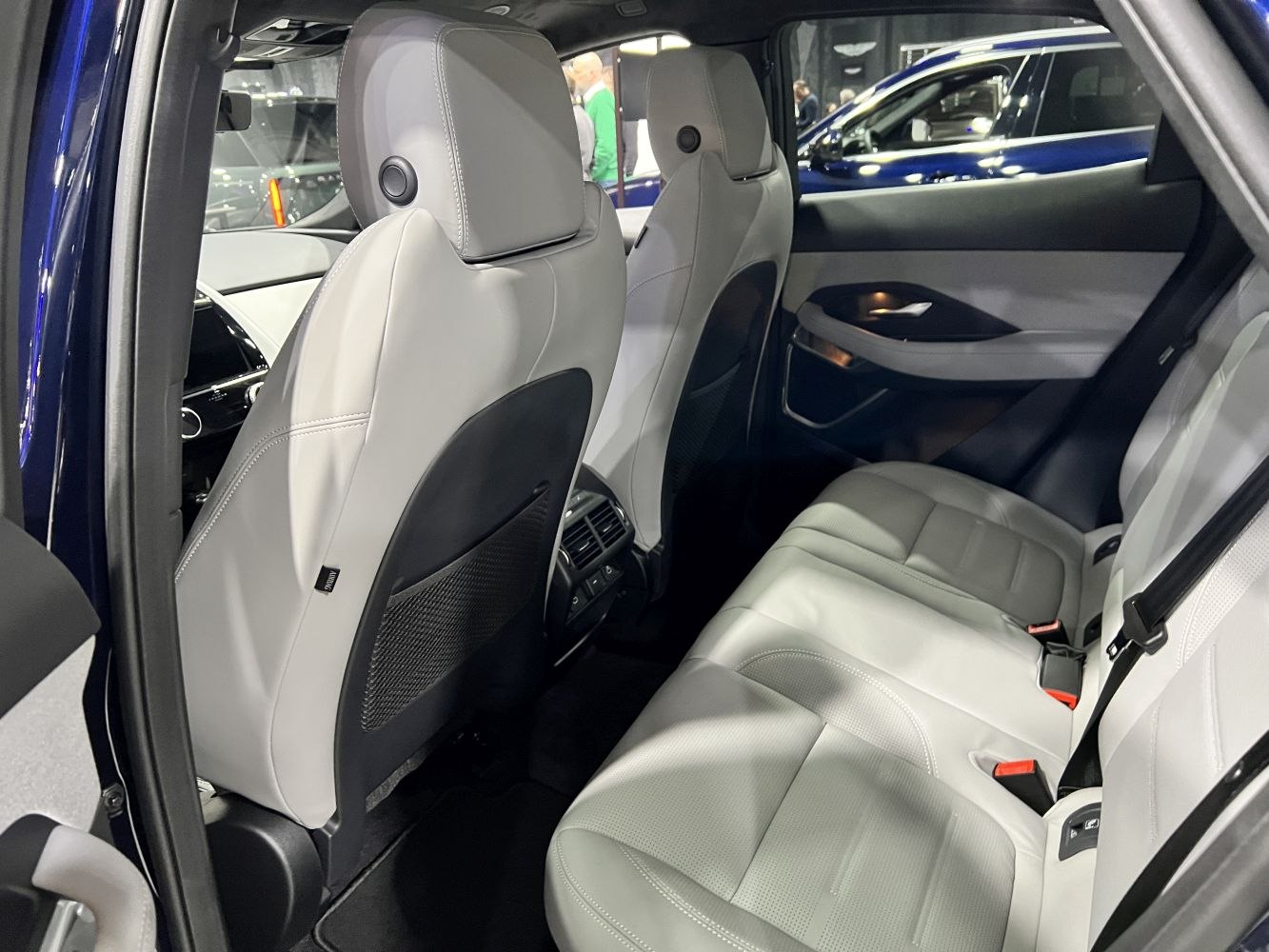 Spacious rear interior with leather seats and passenger comfort features