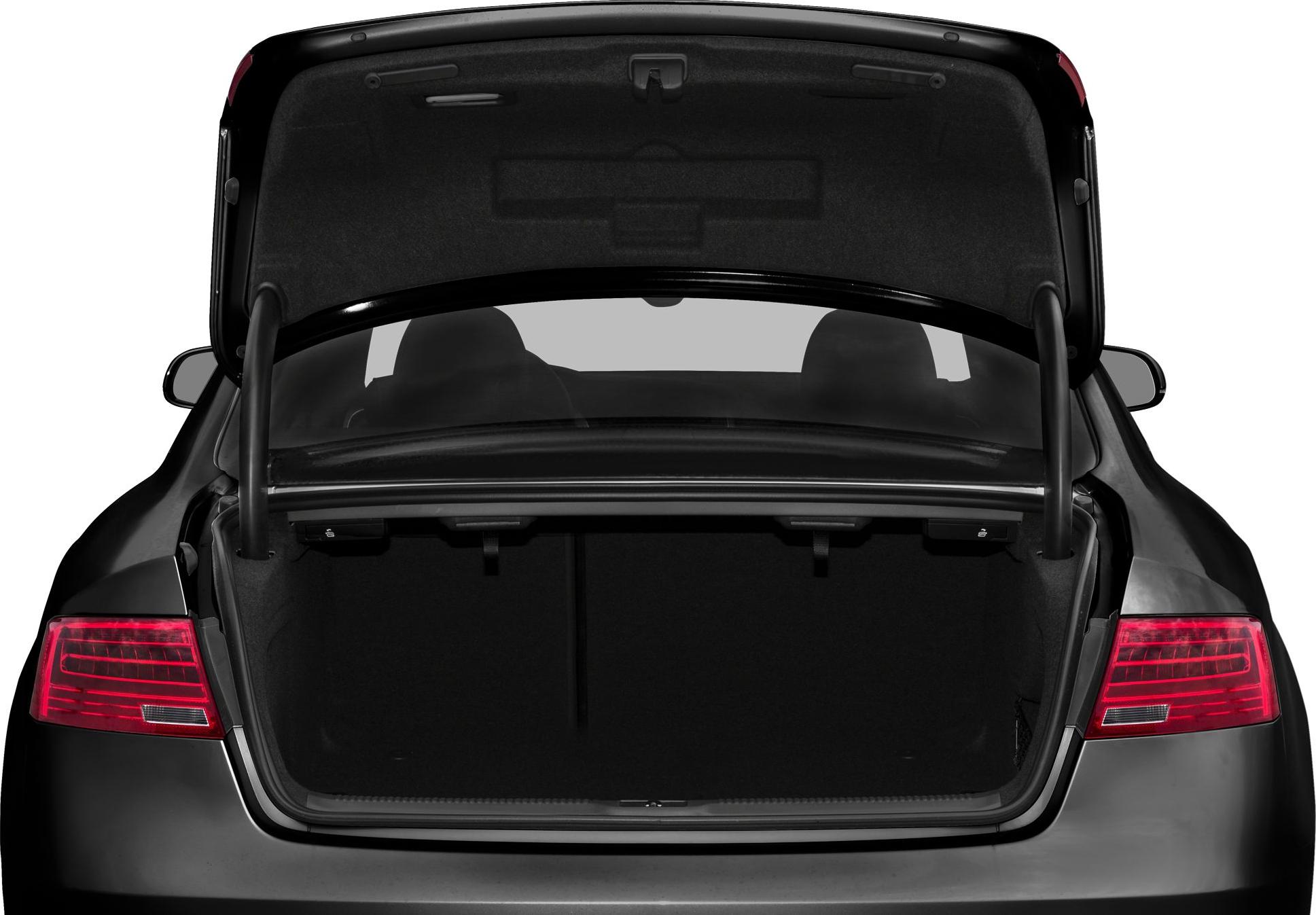 Open trunk rear view with visible taillights and spacious cargo area.