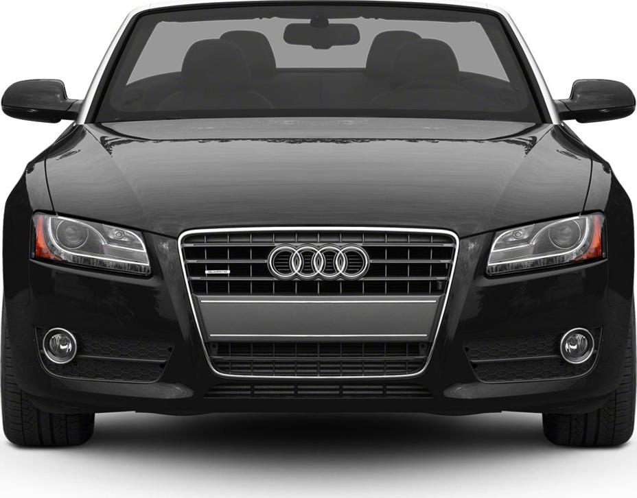 Front view showing grille, headlights, and fog lights of a convertible.