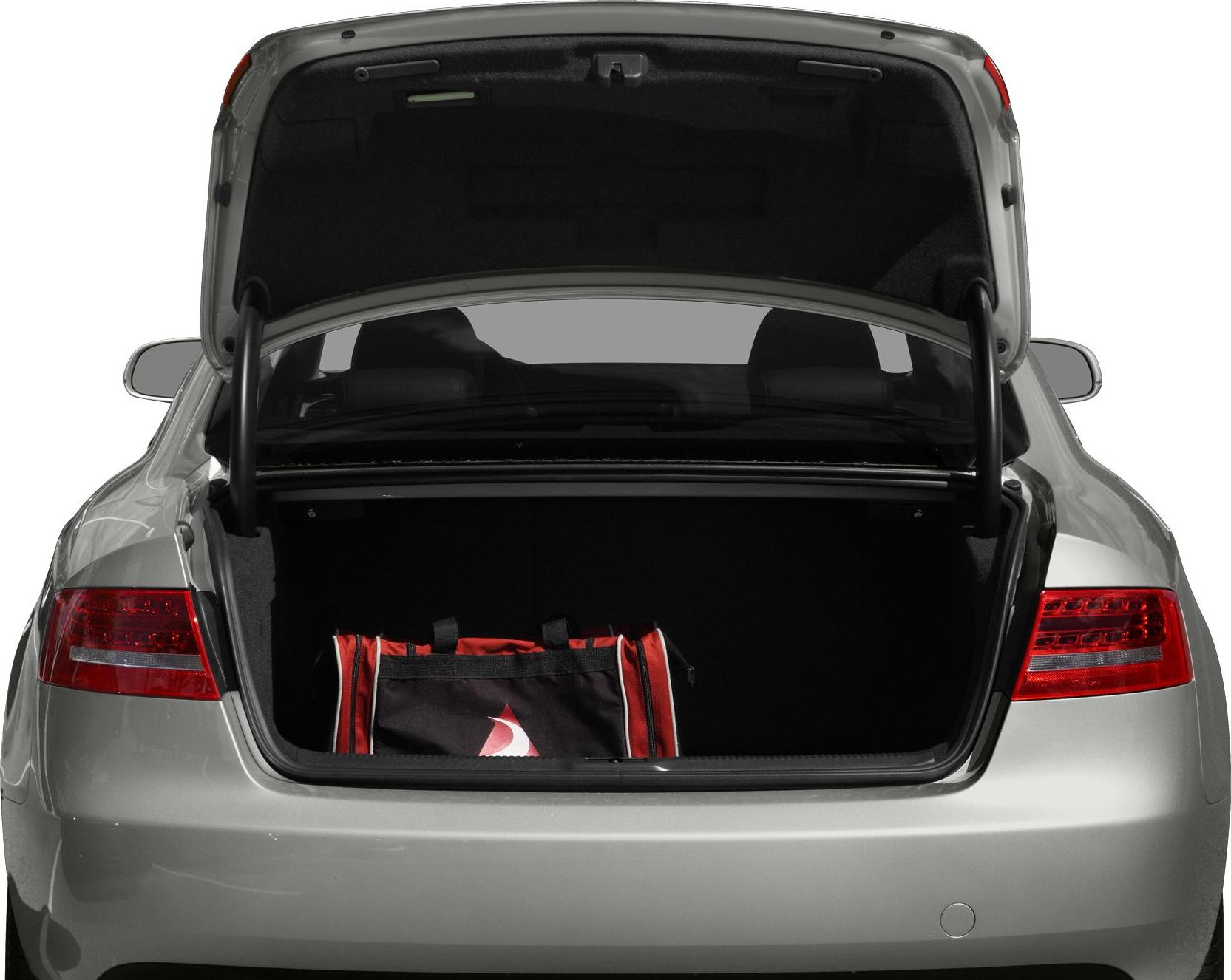 Open trunk with visible cargo space and a bag inside