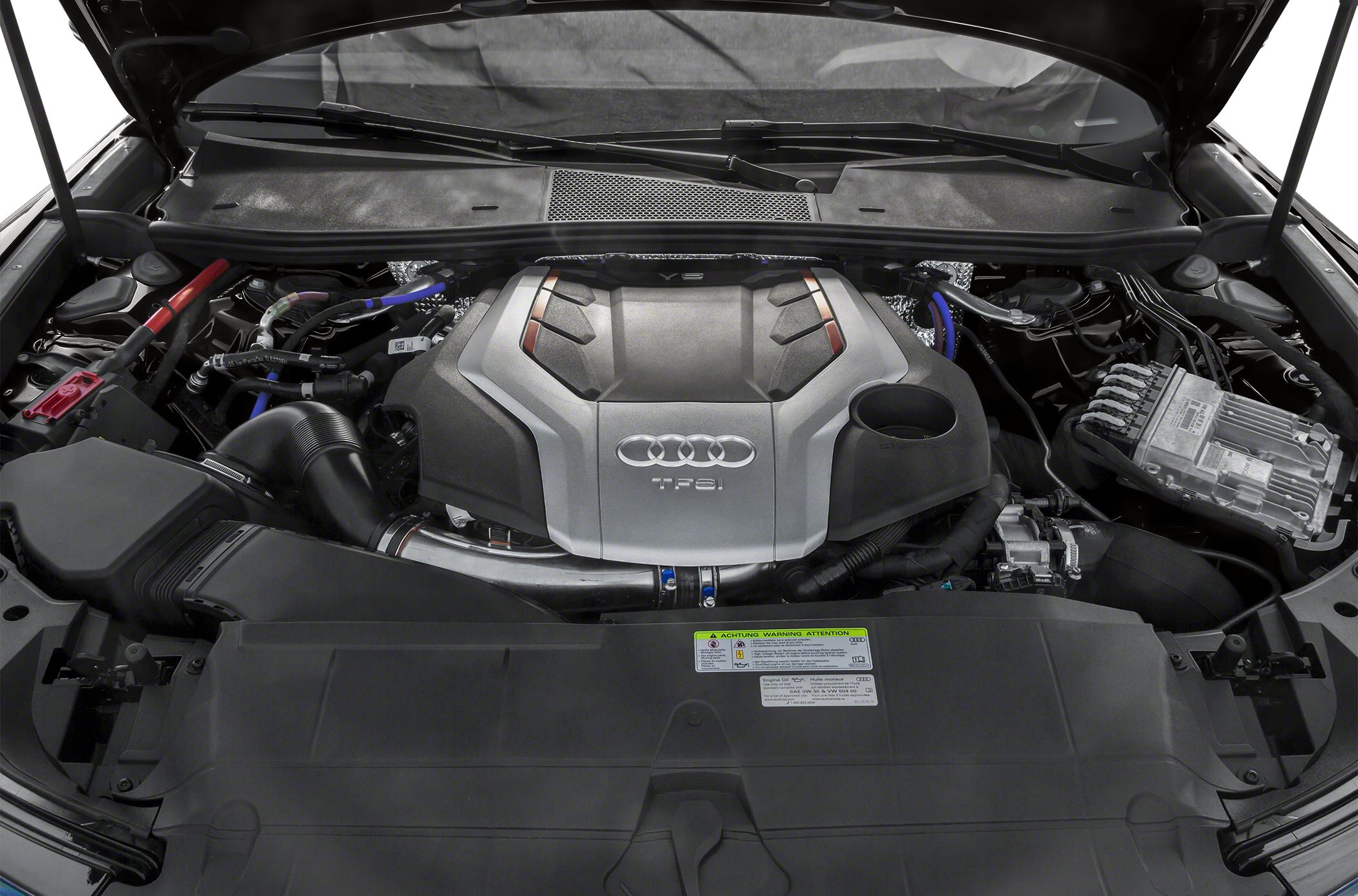 V6 TFSI engine bay layout with components